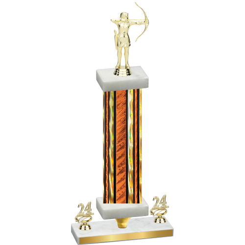 Premium Single Orange Glacier Year Archery Trophy