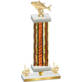 Premium Single Orange Glacier First Place Fishing Trophy