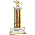 Premium Single Orange Glacier Year Fishing Trophy