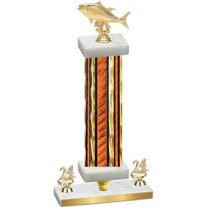 Premium Single Orange Glacier Year Fishing Trophy