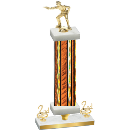 Premium Single Orange Glacier Second Place Shooter Trophy