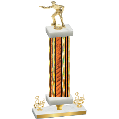 Premium Single Orange Glacier Third Place Shooter Trophy