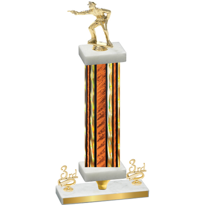 Premium Single Orange Glacier Third Place Shooter Trophy