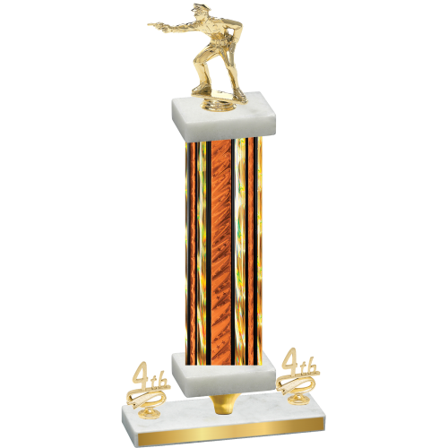 Premium Single Orange Glacier Fourth Place Shooter Trophy