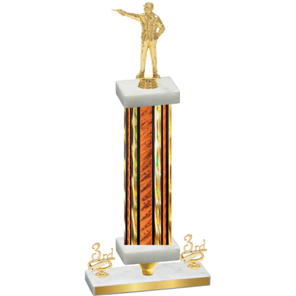 Premium Single Orange Glacier Third Place Shooter Trophy