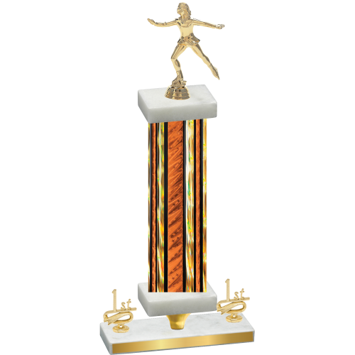 Premium Single Orange Glacier First Place Skater Trophy
