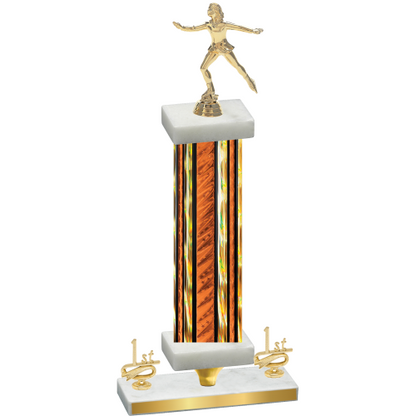 Premium Single Orange Glacier First Place Skater Trophy