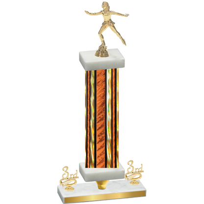 Premium Single Orange Glacier Third Place Skater Trophy