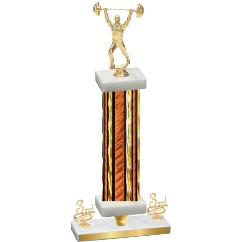 Premium Single Orange Glacier Third Place Weights Trophy