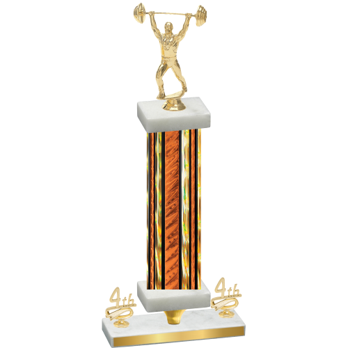 Premium Single Orange Glacier Fourth Place Weights Trophy