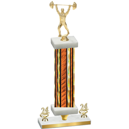 Premium Single Orange Glacier Year Weights Trophy