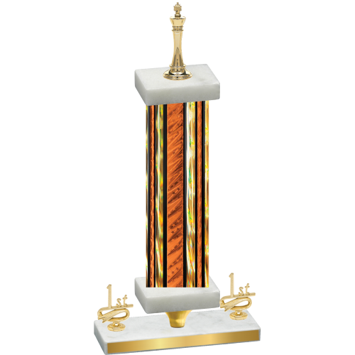 Premium Single Orange Glacier First Place Chess Trophy
