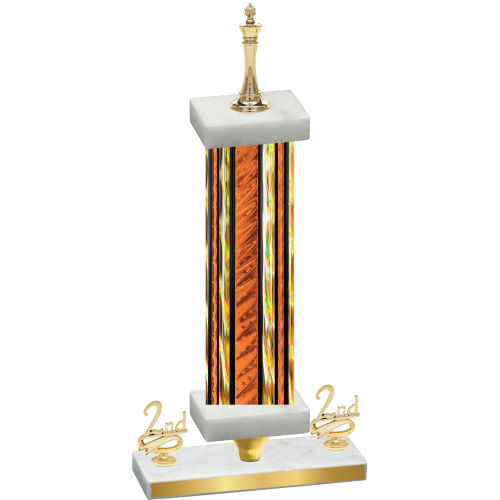 Premium Single Orange Glacier Second Place Chess Trophy