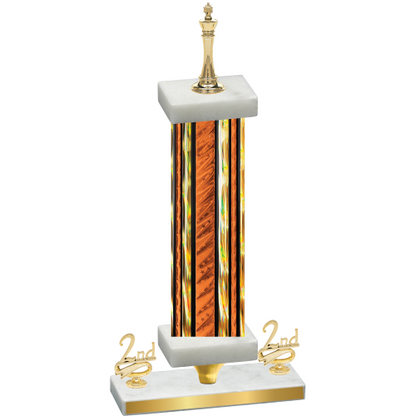 Premium Single Orange Glacier Second Place Chess Trophy