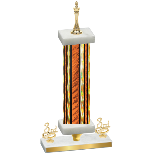 Premium Single Orange Glacier Third Place Chess Trophy