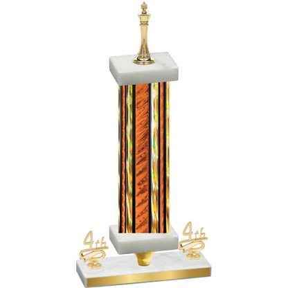 Premium Single Orange Glacier Fourth Place Chess Trophy