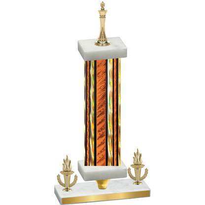 Premium Single Orange Glacier Victory Chess Trophy