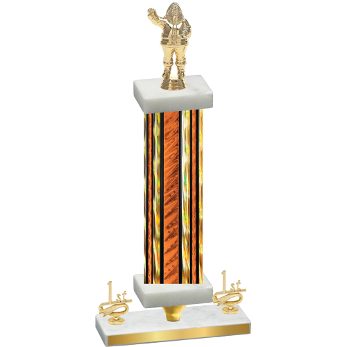 Premium Single Orange Glacier First Place Holiday Trophy
