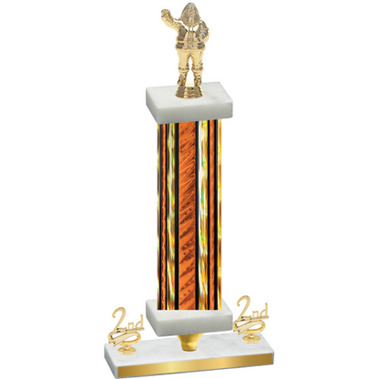 Premium Single Orange Glacier Second Place Holiday Trophy