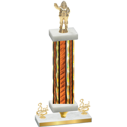 Premium Single Orange Glacier Third Place Holiday Trophy