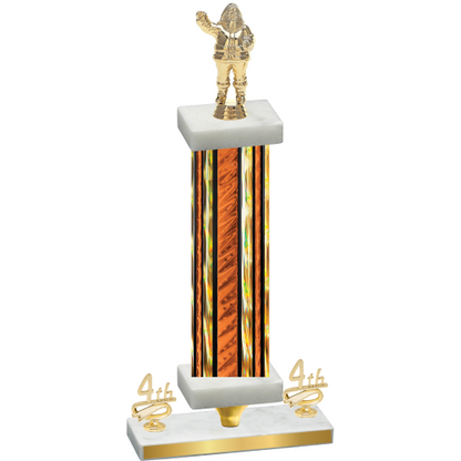 Premium Single Orange Glacier Fourth Place Holiday Trophy