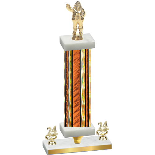 Premium Single Orange Glacier Year Holiday Trophy