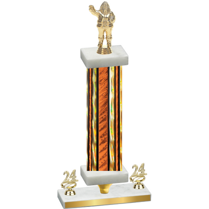 Premium Single Orange Glacier Year Holiday Trophy