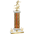 Premium Single Orange Glacier Third Place Flag Football Trophy