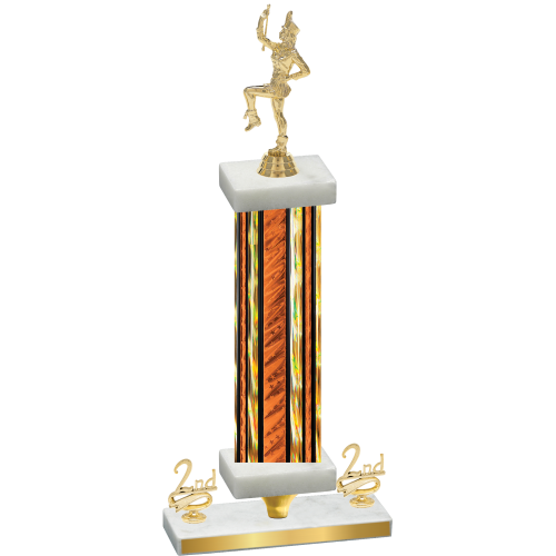 Premium Single Orange Glacier Second Place Majorette Trophy