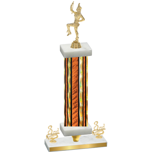 Premium Single Orange Glacier Third Place Majorette Trophy