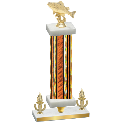 Premium Single Orange Glacier Victory Fishing Trophy