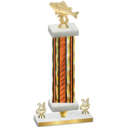 Premium Single Orange Glacier Year Fishing Trophy