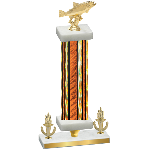 Premium Single Orange Glacier Victory Fishing Trophy