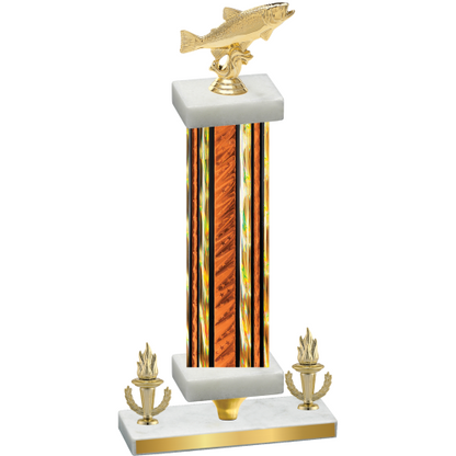 Premium Single Orange Glacier Victory Fishing Trophy