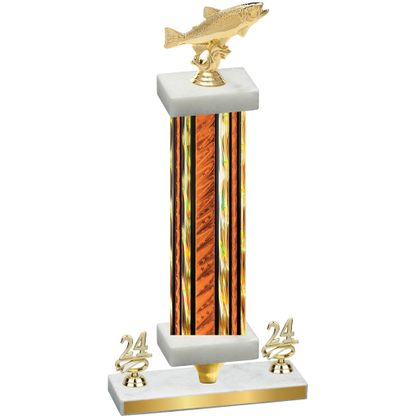 Premium Single Orange Glacier Year Fishing Trophy