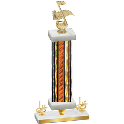 Premium Single Orange Glacier First Place Music Trophy
