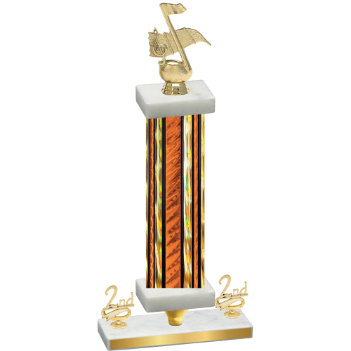 Premium Single Orange Glacier Second Place Music Trophy