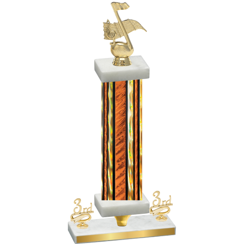 Premium Single Orange Glacier Third Place Music Trophy