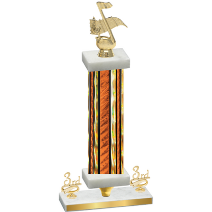 Premium Single Orange Glacier Third Place Music Trophy