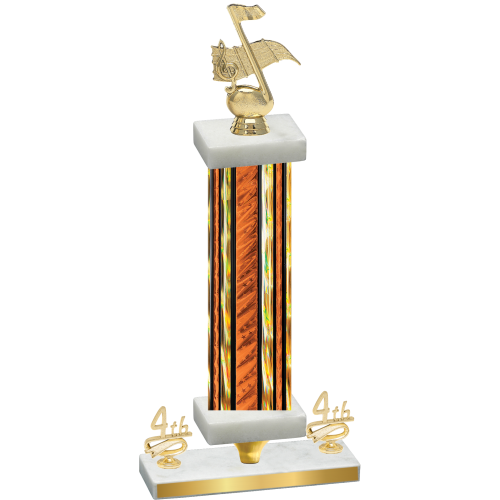 Premium Single Orange Glacier Fourth Place Music Trophy