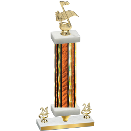 Premium Single Orange Glacier Year Music Trophy