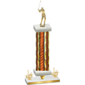 Premium Single Orange Glacier First Place Golf Trophy