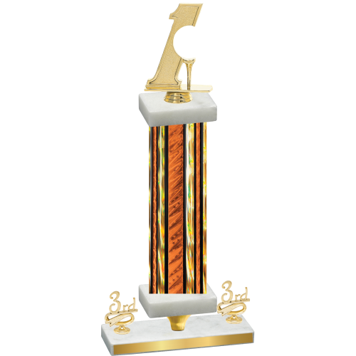 Premium Single Orange Glacier Third Place Golf Trophy