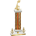 Premium Single Orange Glacier Victory Golf Trophy