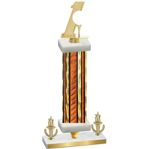 Premium Single Orange Glacier Victory Golf Trophy