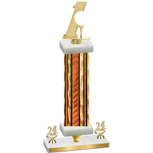 Premium Single Orange Glacier Year Golf Trophy