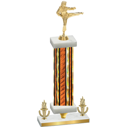 Premium Single Orange Glacier Victory Karate Trophy