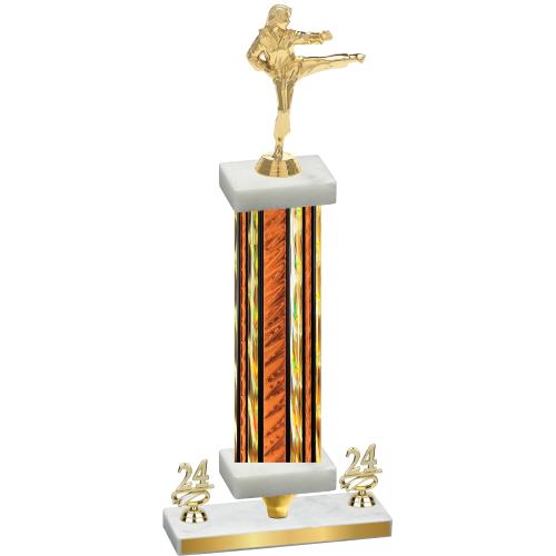 Premium Single Orange Glacier Year Karate Trophy