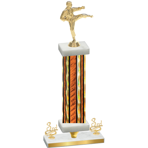 Premium Single Orange Glacier Third Place Karate Trophy