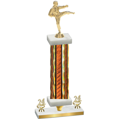 Premium Single Orange Glacier Year Karate Trophy